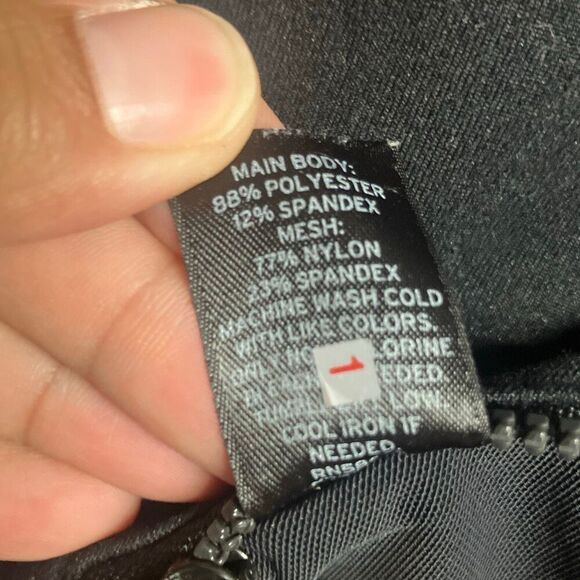 Zella black high neck full zip sheer back activewear jacket Medium #692 - Picture 6 of 7